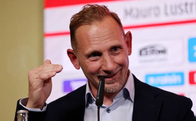 Coach Mauro Lustrinelli PK Press conference to introduce the new head coach Sport Football Soccer Bundesliga Men DFL Season 2025 2026 21 05 2026 1 FC Union Berlin FCU DFL regulations prohibit any use of photographs as image sequences and or quasi video