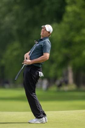 Belgian Nicolas Colsaerts pictured in action during the first round (1 4) of the 2026 Soudal Open DP World Tour golf tournament in Schilde, Thursday 21 May 2026. The Soudal Open takes place from 21 to 24 May at the Rinkven Golf Club in Schilde. JONASxROOSENS  x174637377x