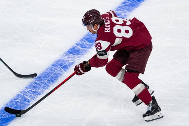 ZURICH, SWITZERLAND - MAY 21: Filips Buncis (Latvia, 89) during the Preliminary Round - Group A Match 29 between Latvia and Finland at the IIHF Ice hockey, Eishockey World Championship, WM, Weltmeisterschaft 2026, Swiss Life Arena on May 21, 2026 in Zurich, Switzerland. Zurich Switzerland Copyright: xTimoxSteinx