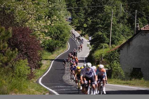 The pack rides during Stage 12 of the Giro d™Italia, from Imperia to Novi Ligure, Italy, Thursday, May 21, 2026.  Copyright: xMarcoxAlpozzi LaPressex
