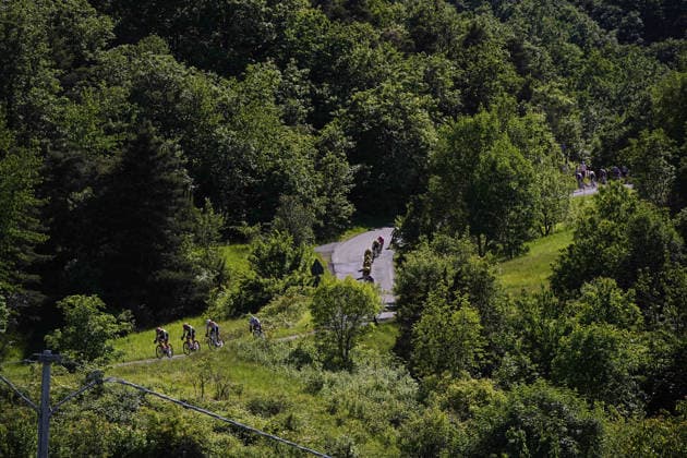 The pack rides during Stage 12 of the Giro d™Italia, from Imperia to Novi Ligure, Italy, Thursday, May 21, 2026.  Copyright: xMarcoxAlpozzi LaPressex