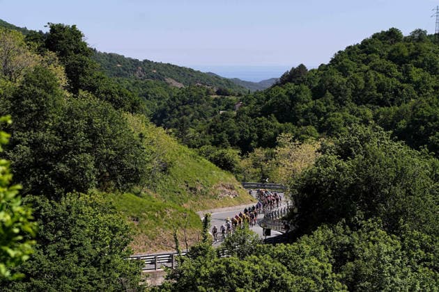 The pack rides during Stage 12 of the Giro d™Italia, from Imperia to Novi Ligure, Italy, Thursday, May 21, 2026.  Copyright: xMarcoxAlpozzi LaPressex