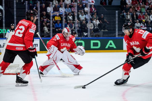 260521 Cam Talbot of Canada during the 2026 IIHF Ice Hockey World Championship between Canada and Norway on May 21, 2026 in Fribourg Photo Jesper Zerman BILDBYRAN kod JZ JZ0724 ishockey ice hockey ishockey vm 2026 vm 2026 iihf world championship kanada canada norge norway canada kanada bbeng norge norway  Copyright: JESPERxZERMAN BB260521JZ074