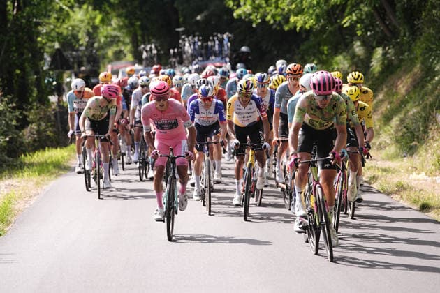 Portugal™s Afonso Oliveira Eulalio of Bahrain Victorious (Pink jersey) during Stage 12 of the Giro d™Italia, from Imperia to Novi Ligure, Italy, Thursday, May 21, 2026.  Copyright: xMarcoxAlpozzi LaPressex