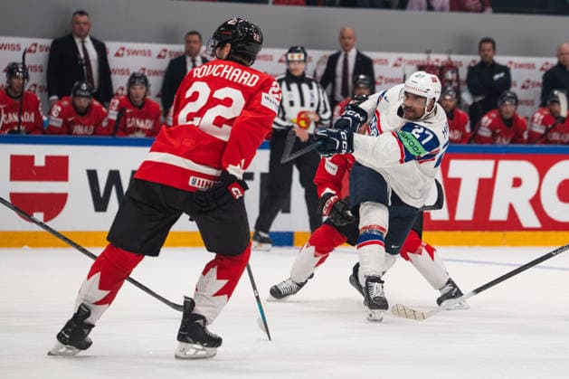 FRIBOURG, FRIBOURG - MAY 21: Andreas Martinsen of Norway during the 2026 IIHF World Championship, WM, Weltmeisterschaft Preliminary Round Group B match between Canada and Norway at BCF Arena on May 21, 2026 in Fribourg, Fribourg, Switzerland. Copyright: xLivioxBaeriswylx xSPPx Sportspressphoto_SPR151120