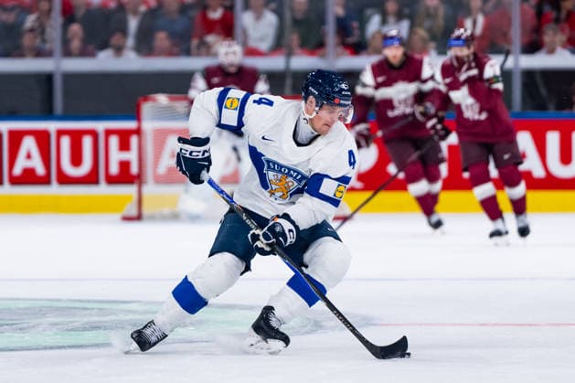ZURICH, SWITZERLAND - MAY 21: Mikko Lehtonen (Finland, 4) during build-up play during the Preliminary Round - Group A Match 29 between Latvia and Finland at the IIHF Ice hockey, Eishockey World Championship, WM, Weltmeisterschaft 2026, Swiss Life Arena on May 21, 2026 in Zurich, Switzerland. Zurich Switzerland Copyright: xTimoxSteinx