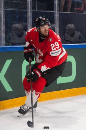 FRIBOURG, FRIBOURG - MAY 21: Parker Wotherspoon of Canada during the 2026 IIHF World Championship, WM, Weltmeisterschaft Preliminary Round Group B match between Canada and Norway at BCF Arena on May 21, 2026 in Fribourg, Fribourg, Switzerland. Copyright: xLivioxBaeriswylx xSPPx Sportspressphoto_SPR151129