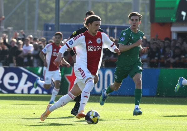 VOLENDAM Ajax player Mika Godts during the Dutch Eredivisie match between Ajax and FC Groningen at Kras Stadium on May 21, 2026 in Volendam, the Netherlands Photo by DeFodi Images