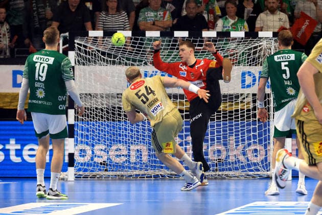 DEU, DHB, 1 HBL, Fuechse Berlin vs Hannover Burgdorf, 21 05 2026, Max Schmeling Halle, Berlin, DEU, DHB, 1 HBL, Fuechse Berlin vs Hannover Burgdorf, in the picture Lasse Ludwig Fuechse Berlin 1 , Justus Fischer Hannover Burgdorf 54 nordphotoxGmbHx xEngler nph00076