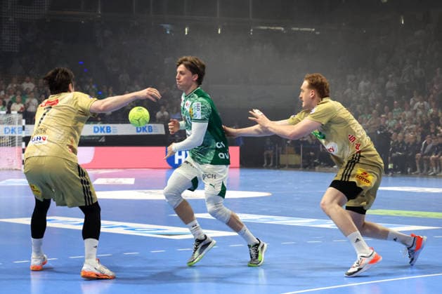 DEU, DHB, 1 HBL, Fuechse Berlin vs Hannover Burgdorf, 21 05 2026, Max Schmeling Halle, Berlin, DEU, DHB, 1 HBL, Fuechse Berlin vs Hannover Burgdorf, pictured Nils Lichtlein Fuechse Berlin 17 , Leif Tissier, Lukas Stutzke Hannover Burgdorf 39 , Leif Tissier Hannover Burgdorf 7 nordphotoxGmbHx xEngler nph00076