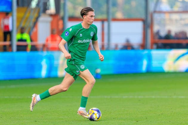 2026-05-21 AFC Ajax v FC Groningen - Dutch Eredivisie Play-Offs VOLENDAM, NETHERLANDS - MAY 21: David van der Werff of FC Groningen during the Dutch Eredivisie Play-Offs match between AFC Ajax and FC Groningen at Kras Stadion on May 21, 2026 in Volendam, Netherlands. Volendam Kras Stadion Netherlands Content not available for redistribution in The Netherlands directly or indirectly through any third parties. Copyright: xMarcelxvanxPlateringenx