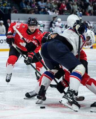 260521 Sidney Crosby of Canada during the 2026 IIHF Ice Hockey World Championship between Canada and Norway on May 21, 2026 in Fribourg Photo Jesper Zerman BILDBYRAN kod JZ JZ0724 ishockey ice hockey ishockey vm 2026 vm 2026 iihf world championship kanada canada norge norway bbeng  Copyright: JESPERxZERMAN BB260521JZ112
