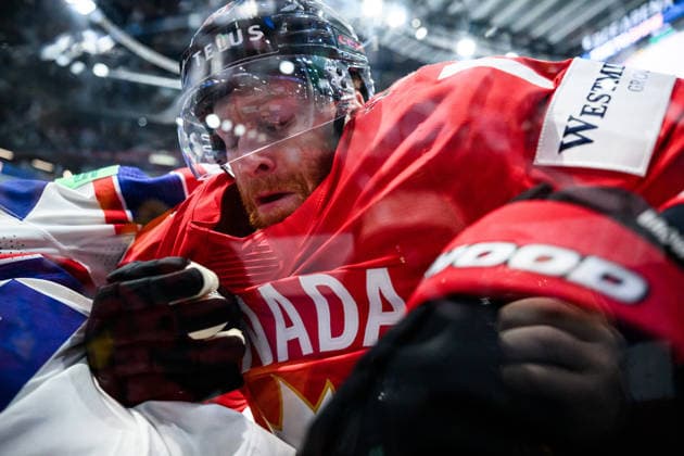 260521 Conor Brown of Canada during the 2026 IIHF Ice Hockey World Championship between Canada and Norway on May 21, 2026 in Fribourg Photo Jesper Zerman BILDBYRAN kod JZ JZ0724 ishockey ice hockey ishockey vm 2026 vm 2026 iihf world championship kanada canada norge norway bbeng  Copyright: JESPERxZERMAN BB260521JZ128