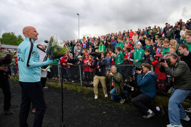 260521 Head coach Stale Solbakken of the Norwegian national football team during a presentation of the squad selection ahead of the FIFA World Cup on May 21, 2026 in Grue Photo Vegard Grott BILDBYRAN kod VG VG0924 bbeng fotball fotball soccer norge norway press conference pressekonferanse fifa world cup fotball vm vm 2026 uttak kirkenaer  Copyright: VEGARDxGRoTT BB260521VG001