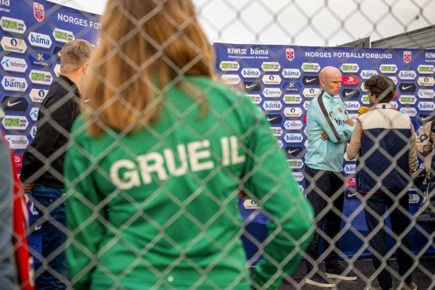 260521 Head coach Stale Solbakken of the Norwegian national football team during a presentation of the squad selection ahead of the FIFA World Cup on May 21, 2026 in Grue Photo Vegard Grott BILDBYRAN kod VG VG0924 bbeng fotball fotball soccer norge norway press conference pressekonferanse fifa world cup fotball vm vm 2026 uttak kirkenaer  Copyright: VEGARDxGRoTT BB260521VG008