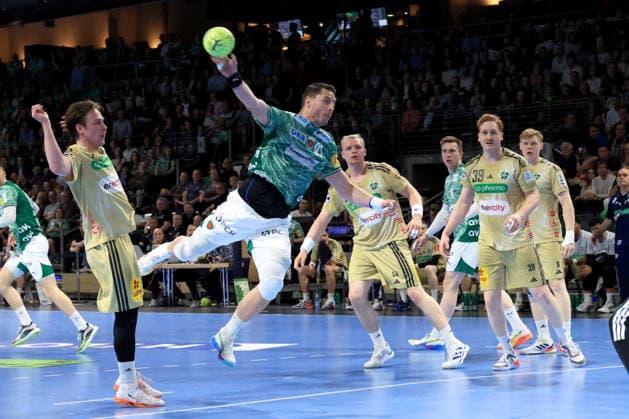 DEU, DHB, 1 HBL, Fuechse Berlin vs Hannover Burgdorf, 21 05 2026, Max Schmeling Halle, Berlin, DEU, DHB, 1 HBL, Fuechse Berlin vs Hannover Burgdorf, in the picture Mijajlo Marsenic Fuechse Berlin 93 , Lukas Stutzke Hannover Burgdorf 39 , Justus Fischer Hannover Burgdorf 54 nordphotoxGmbHx xEngler nph00076