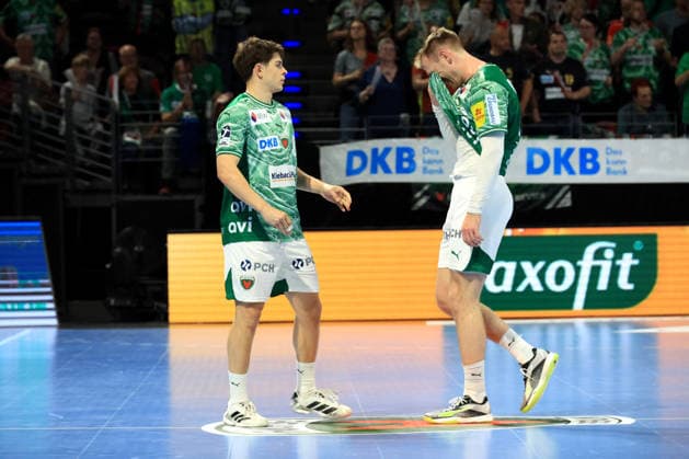 DEU, DHB, 1 HBL, Fuechse Berlin vs Hannover Burgdorf, 21 05 2026, Max Schmeling Halle, Berlin, DEU, DHB, 1 HBL, Fuechse Berlin vs Hannover Burgdorf, in the picture Prantner, Leo Fuechse Berlin 6 , Mathias Gidsel Fuechse Berlin 19 nordphotoxGmbHx xEngler nph00076