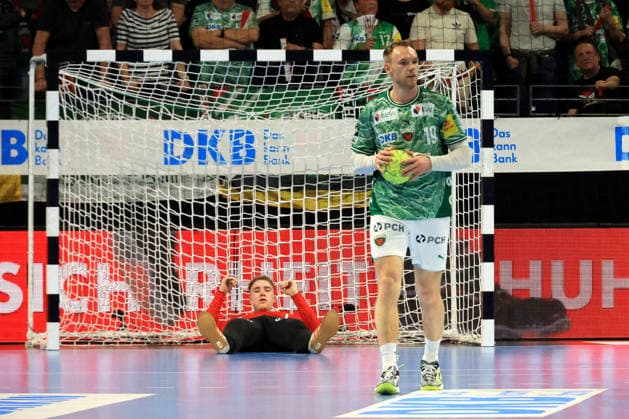 DEU, DHB, 1 HBL, Fuechse Berlin vs Hannover Burgdorf, 21 05 2026, Max Schmeling Halle, Berlin, DEU, DHB, 1 HBL, Fuechse Berlin vs Hannover Burgdorf, in the picture Mathias Gidsel Fuechse Berlin 19 , Lasse Ludwig Fuechse Berlin 1 nordphotoxGmbHx xEngler nph00076