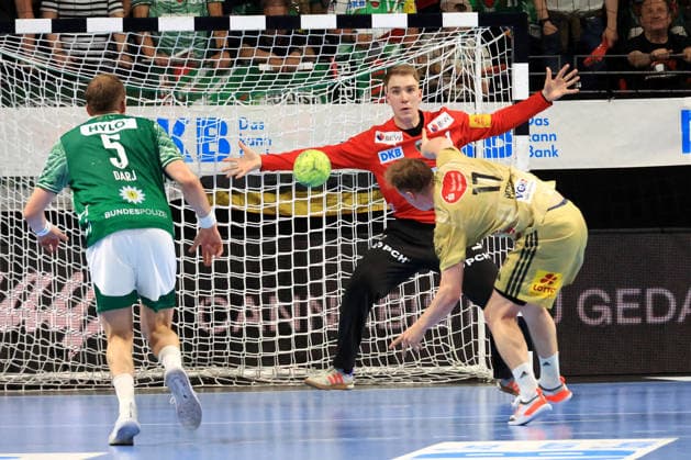 DEU, DHB, 1 HBL, Fuechse Berlin vs Hannover Burgdorf, 21 05 2026, Max Schmeling Halle, Berlin, DEU, DHB, 1 HBL, Fuechse Berlin vs Hannover Burgdorf, in the picture Lasse Ludwig Fuechse Berlin 1 , August Pedersen Hannover Burgdorf 17 nordphotoxGmbHx xEngler nph00076