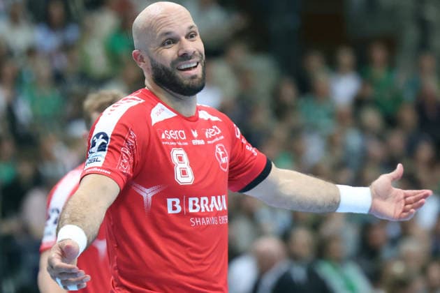 Germany Handballbundesliga 2025 2026, Matchday 32 SC DHfK Leipzig vs MT Melsungen, Quarterback Immobilien Arena Leipzig Adrian Sipos Adrian Sipos MT Melsungen, 8 freelancers Copyright: xLucasxWalterx