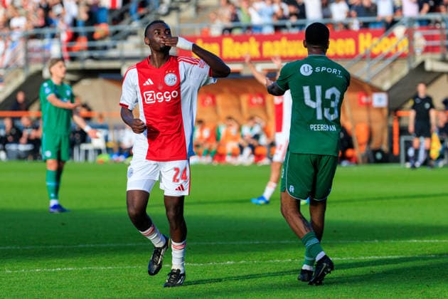 2026-05-21 AFC Ajax v FC Groningen - Dutch Eredivisie Play-Offs VOLENDAM, NETHERLANDS - MAY 21: Jorthy Mokio of Ajax during the Dutch Eredivisie Play-Offs match between AFC Ajax and FC Groningen at Kras Stadion on May 21, 2026 in Volendam, Netherlands. Volendam Kras Stadion Netherlands Content not available for redistribution in The Netherlands directly or indirectly through any third parties. Copyright: xMarcelxvanxPlateringenx
