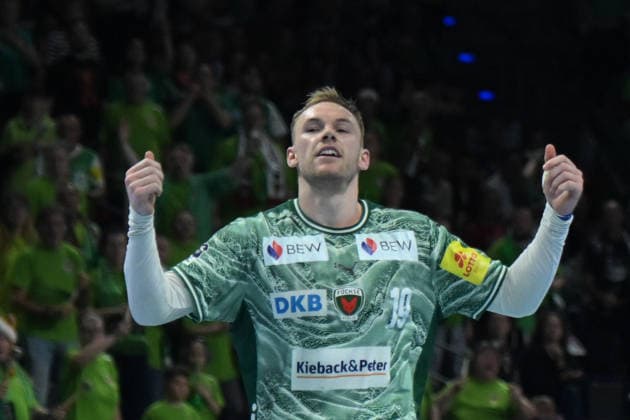 21 05 2026, xlakx, Handball Daikin HBL, Fuechse Berlin TSV Hannover Burgdorf v l Mathias Gidsel Fuechse Berlin Jubel Berlin Daniel Lakomski