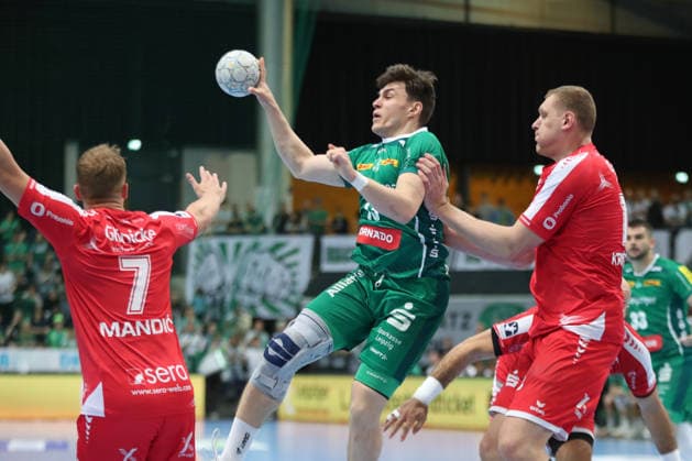 Handball DAIKIN HBL, SC DHfK Leipzig MT Melsungen 21 05 2026 Matej Klima 13, SC DHfK Leipzig Handball, DAIKIN HBL, 1 Bundesliga, Season 2025 2026, 32 Matchday SC DHfK Leipzig vs MT Melsungen on 21 05 2026 at the Quarterback Immobilien Arena Leipzig Copyright: xBEAUTIFULxSPORTS JanxKaeferx