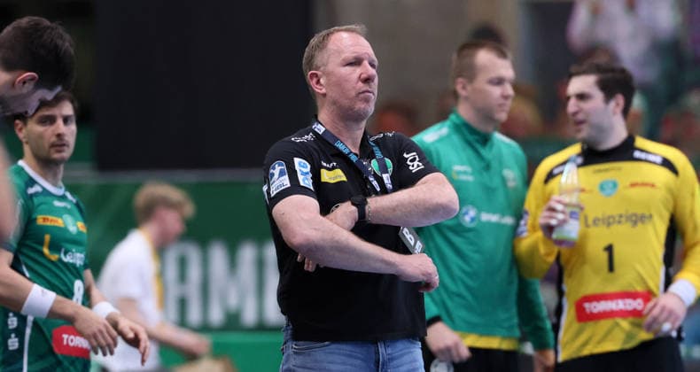 Leipzig, 21 05 2026, Arena Leipzig, Handball, Bundesliga, 32 Spieltag , SC DHfK Leipzig vs MT Melsungen , Im Bild Trainer Frank Carstens, DHfK Leipzig , Nur zur redaktionellen Nutzung Only editorial use , DHB HBL regulations prohibit any use of photographs as image sequences and or quasi video ,