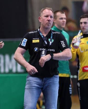 Leipzig, 21 05 2026, Arena Leipzig, Handball, Bundesliga, 32 Spieltag , SC DHfK Leipzig vs MT Melsungen , Im Bild Trainer Frank Carstens, DHfK Leipzig , Nur zur redaktionellen Nutzung Only editorial use , DHB HBL regulations prohibit any use of photographs as image sequences and or quasi video ,