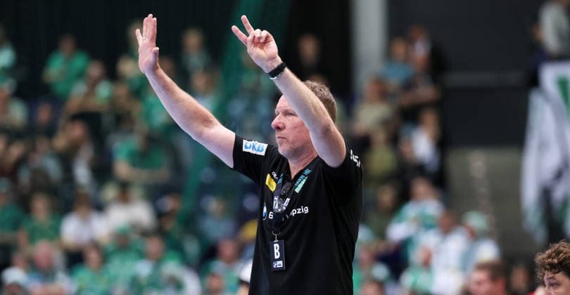 Leipzig, 21 05 2026, Arena Leipzig, Handball, Bundesliga, 32 Spieltag , SC DHfK Leipzig vs MT Melsungen , Im Bild Trainer Frank Carstens, DHfK Leipzig , Nur zur redaktionellen Nutzung Only editorial use , DHB HBL regulations prohibit any use of photographs as image sequences and or quasi video ,