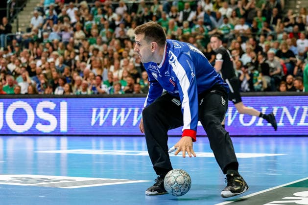 Nebojsa Simic MT Melsungen, 16 on the ball, SC DHfK Leipzig vs MT Melsungen, Handball, 1 Bundesliga, 32 Matchday, Season 2025 2026, 21 05 2026, SC DHfK Leipzig vs MT Meslungen, Handball, 1 Bundesliga, 32 Matchday, Season 2025 2026, 21 05 2026 Leipzig Copyright: xEibner-Pressefoto LauraxRoemerx EP_LRR
