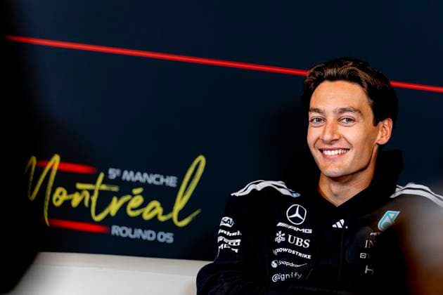 MONTREAL Formula 1 driver George Russell of Mercedes AMG Petronas Formula One Team during the Formula 1 Canada Race at the Circuit Gilles Villeneuve on May 21, 2026 in Montreal, Canada Photo by DeFodi Images