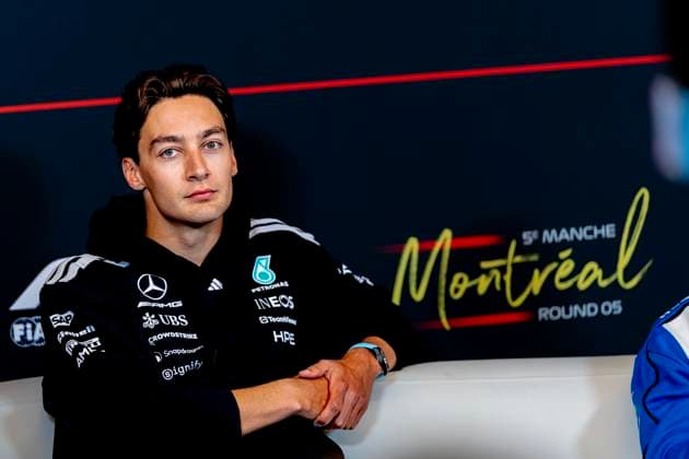 MONTREAL Formula 1 driver George Russell of Mercedes AMG Petronas Formula One Team during the Formula 1 Canada Race at the Circuit Gilles Villeneuve on May 21, 2026 in Montreal, Canada Photo by DeFodi Images