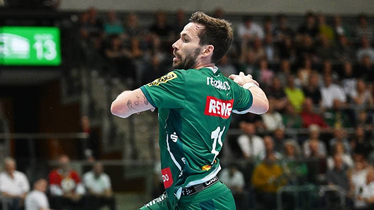 Handball Bundesliga, Season 2025 2026, Matchday 32, SC DHfK Leipzig vs MT Melsungen 21 05 2026 Goalkeeper Lukas Binder Outfield player DHfK Leipzig, back number 11 at the Handball Bundesliga match DHfK Leipzig vs MT Melsungen 21 05 2026 Leipzig Saxony Germany QUARTERBACK Real Estate Arena Am Sportforum 2