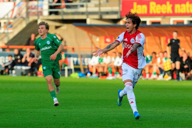 2026-05-21 AFC Ajax v FC Groningen - Dutch Eredivisie Play-Offs VOLENDAM, NETHERLANDS - MAY 21: Maher Carrizo of Ajax during the Dutch Eredivisie Play-Offs match between AFC Ajax and FC Groningen at Kras Stadion on May 21, 2026 in Volendam, Netherlands. Volendam Kras Stadion Netherlands Content not available for redistribution in The Netherlands directly or indirectly through any third parties. Copyright: xMarcelxvanxPlateringenx