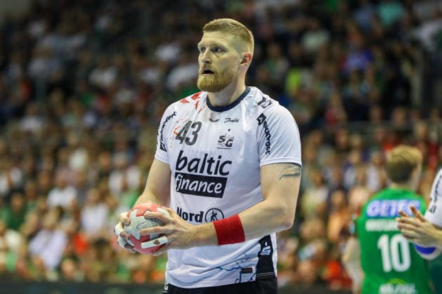 21 05 2026, xgox, Handball Daikin HBL SC Magdeburg SG Flensburg Handewitt emspor, v l Blaz Blagotsinek Flensburg, 43 on the ball, plays the ball Magdeburg