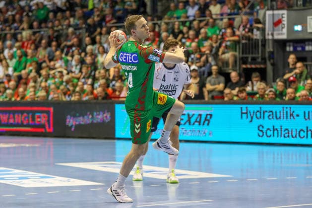 21 05 2026, xgox, Handball Daikin HBL SC Magdeburg SG Flensburg Handewitt emspor, v l Omar Ingi Magnusson Magdeburg, 14 at Siebenmeter Magdeburg