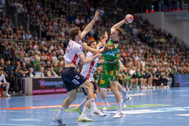 Germany HBL DAIKIN Handball Bundesliga 2025 2026, Matchday 30 SC Magdeburg vs SG Flensburg Handewitt GETEC Arena Magdeburg Felix Claar SC Magdeburg, 7 on the ball Copyright: xTomxLauruschkatx