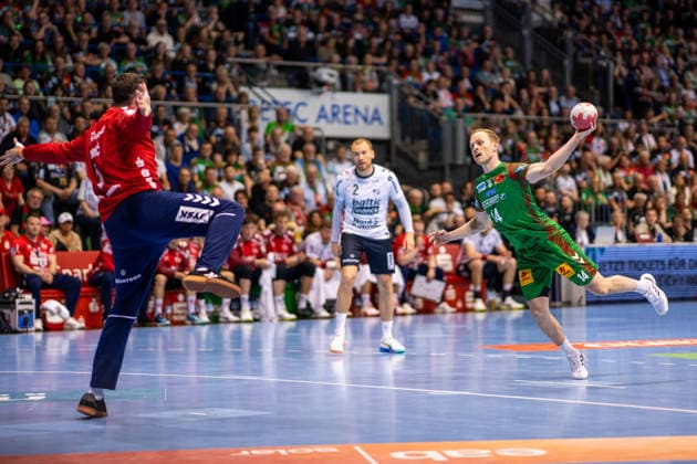 Germany HBL DAIKIN Handball Bundesliga 2025 2026, Matchday 30 SC Magdeburg vs SG Flensburg Handewitt GETEC Arena Magdeburg Omar Ingi Magnusson SC Magdeburg, 14 on the ball Copyright: xTomxLauruschkatx