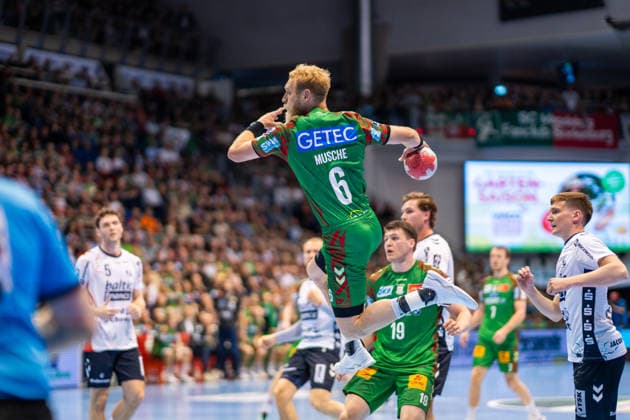 Germany HBL DAIKIN Handball Bundesliga 2025 2026, Matchday 30 SC Magdeburg vs SG Flensburg Handewitt GETEC Arena Magdeburg Matthias Musche SC Magdeburg, 6 on the ball Copyright: xTomxLauruschkatx