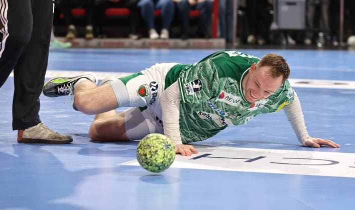 Mathias Gidsel single image cropping action sport handball HBL Bundesliga men 32 matchday season 2025 2026 21 05 2026 Füchse Berlin vs TSV Hannover Burgdorf