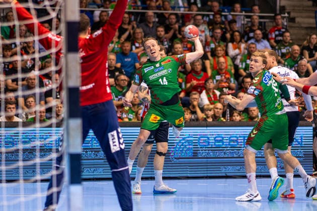 Germany HBL DAIKIN Handball Bundesliga 2025 2026, Matchday 30 SC Magdeburg vs SG Flensburg Handewitt GETEC Arena Magdeburg Omar Ingi Magnusson SC Magdeburg, 14 on the ball Copyright: xTomxLauruschkatx