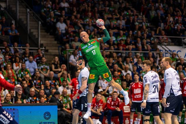 Germany HBL DAIKIN Handball Bundesliga 2025 2026, Matchday 30 SC Magdeburg vs SG Flensburg Handewitt GETEC Arena Magdeburg Tim Hornke SC Magdeburg, 17 on the ball Copyright: xTomxLauruschkatx