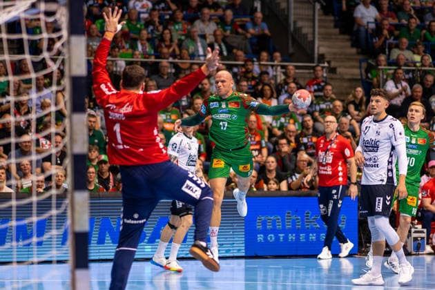 Germany HBL DAIKIN Handball Bundesliga 2025 2026, Matchday 30 SC Magdeburg vs SG Flensburg Handewitt GETEC Arena Magdeburg Tim Hornke SC Magdeburg, 17 on the ball Copyright: xTomxLauruschkatx