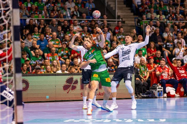 Germany HBL DAIKIN Handball Bundesliga 2025 2026, Matchday 30 SC Magdeburg vs SG Flensburg Handewitt GETEC Arena Magdeburg Albin Lagergren SC Magdeburg, 21 on the ball Copyright: xTomxLauruschkatx