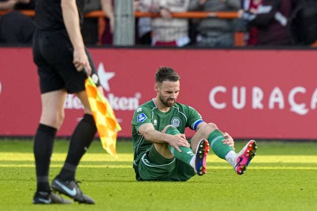 VOLENDAM , 21-05-2026 , Kras Stadium, season 2025 2026 , Play-offs for European football , Dutch Eredivisie Football . Match between Ajax and FC Groningen , picture shows FC Groningen player Marco Rente Ajax - Groningen (play off)  x203867401x Copyright: