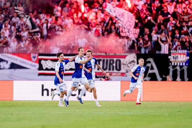 BASEL, SWITZERLAND - MAY 21: Lovro Zvonarek (14 Grasshopper Club Zurich) celebrating after scoring teams first goal during the Brack Super League match between Grasshopper Club Zurich and FC Aarau at Letzigrund Stadium on May 21, 2026 in Zurich, Switzerland. Copyright: xPriscilaxBütlerx xSPPx Sportspressphoto_SPR151231