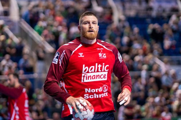 Germany HBL DAIKIN Handball Bundesliga 2025 2026, Matchday 30 SC Magdeburg vs SG Flensburg Handewitt GETEC Arena Magdeburg Blaz Blagotinsek SG Flensburg Handewitt, 43 single image Copyright: xTomxLauruschkatx