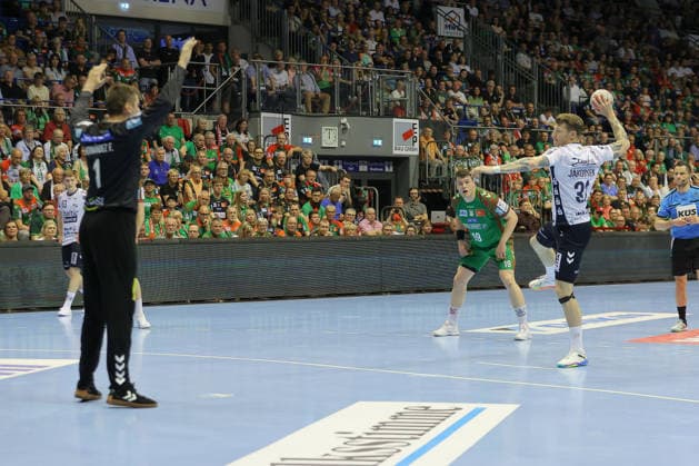 21 05 2026, xtgx, Handball, Daikin HBL, SC Magdeburg SG Flensburg Handewitt v l Emil Jakobsen Flensburg, 31 throws goal, goal scorer, scores goal, scores the goaL Siebenmeter Magdeburg