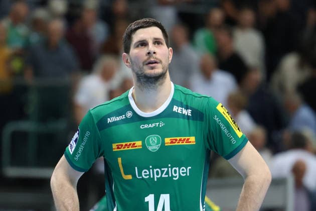 Germany Handball Bundesliga 2025 2026, Matchday 32 SC DHfK Leipzig v MT Melsungen, Quarterback Immobilien Arena Leipzig Marko Mamic MamiÄ‡ SC DHfK Leipzig, 14 Sadness, disappointment, frustration Copyright: xLucasxWalterx